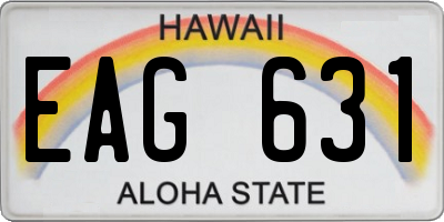 HI license plate EAG631