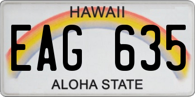 HI license plate EAG635