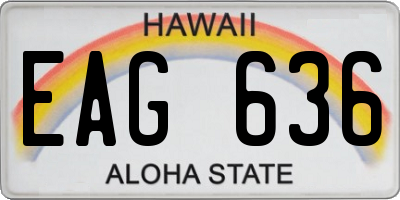 HI license plate EAG636