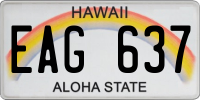 HI license plate EAG637