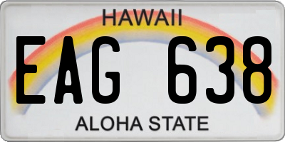 HI license plate EAG638