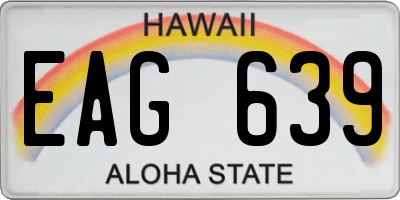 HI license plate EAG639