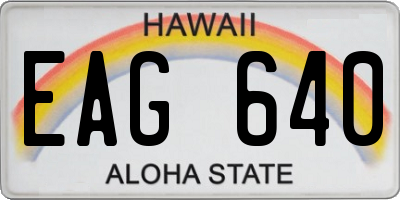 HI license plate EAG640