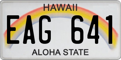 HI license plate EAG641