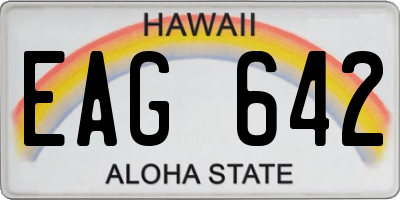 HI license plate EAG642