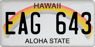 HI license plate EAG643