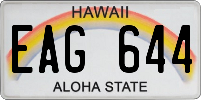 HI license plate EAG644