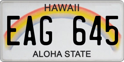 HI license plate EAG645