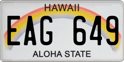 HI license plate EAG649