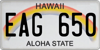 HI license plate EAG650