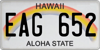 HI license plate EAG652