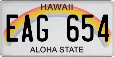 HI license plate EAG654