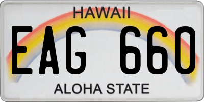 HI license plate EAG660