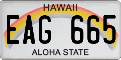 HI license plate EAG665