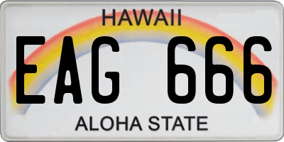 HI license plate EAG666