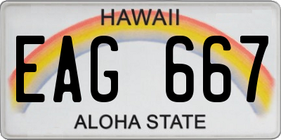 HI license plate EAG667