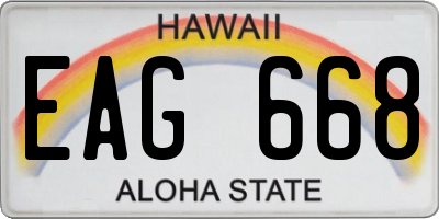 HI license plate EAG668