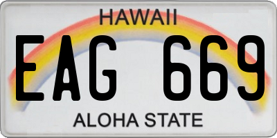 HI license plate EAG669