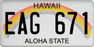 HI license plate EAG671