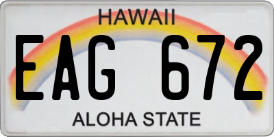 HI license plate EAG672