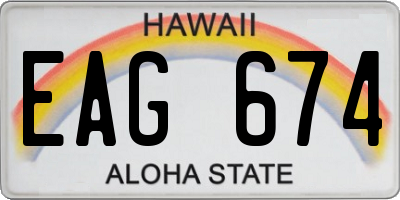 HI license plate EAG674