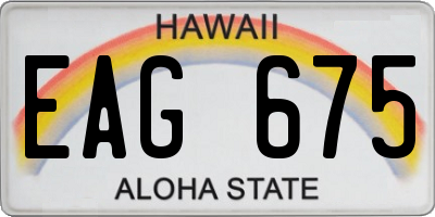 HI license plate EAG675