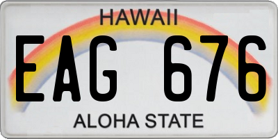 HI license plate EAG676