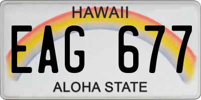 HI license plate EAG677