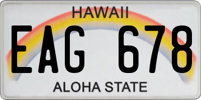 HI license plate EAG678