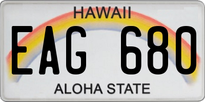 HI license plate EAG680