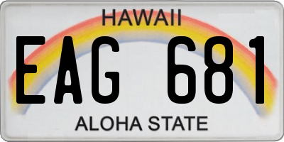 HI license plate EAG681