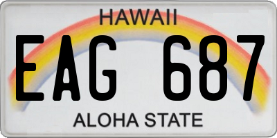 HI license plate EAG687