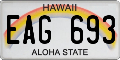 HI license plate EAG693