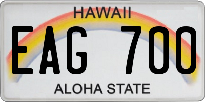 HI license plate EAG700