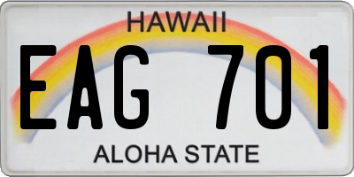 HI license plate EAG701