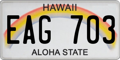 HI license plate EAG703