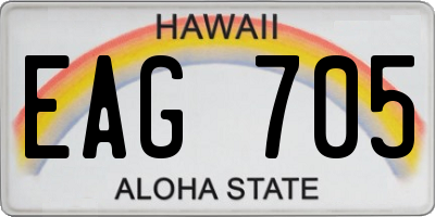 HI license plate EAG705