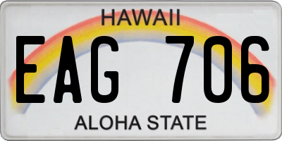 HI license plate EAG706