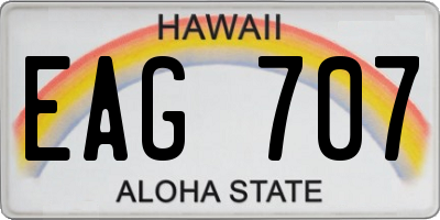 HI license plate EAG707