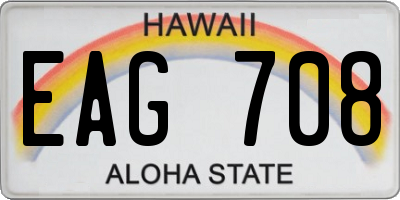 HI license plate EAG708