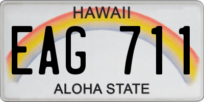 HI license plate EAG711