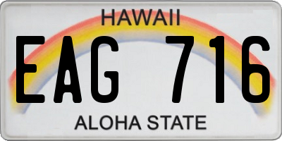 HI license plate EAG716