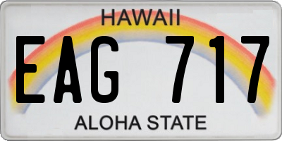 HI license plate EAG717