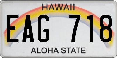 HI license plate EAG718