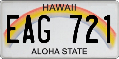 HI license plate EAG721