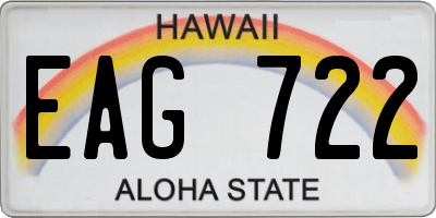 HI license plate EAG722