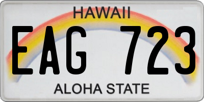 HI license plate EAG723