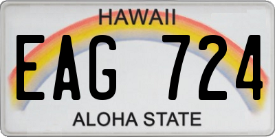 HI license plate EAG724