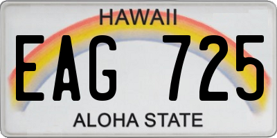 HI license plate EAG725