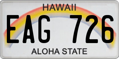 HI license plate EAG726